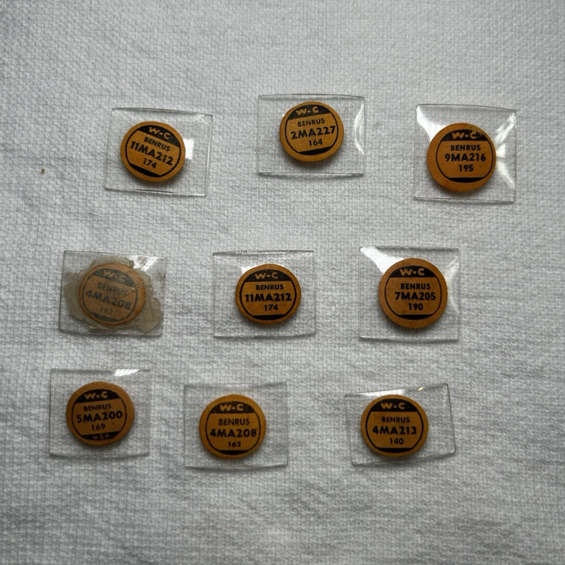 W-C Benrus Clear Acrylic Watch Crystals Lot of 8 11MA212 2MA227 9MA216