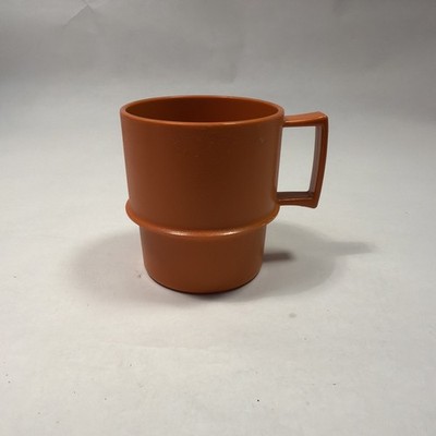 1 Vintage Tupperware 1312-20 Harvest Orange Stackable Coffee Mug Cup