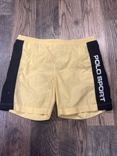 Vintage 90s Ralph Lauren Polo Sport Swim Trunks Men s XL Yellow Black Block