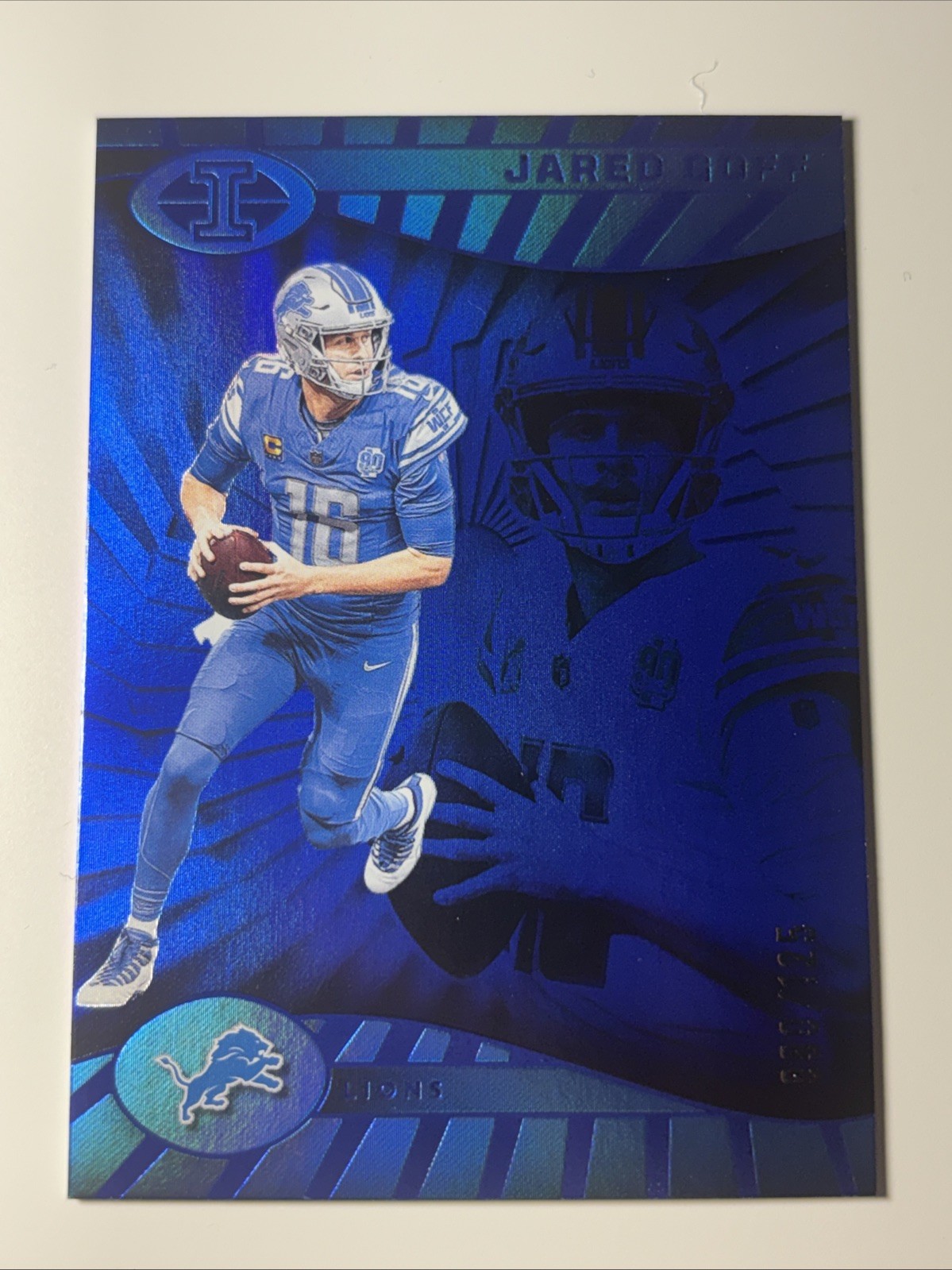 2024 Panini Illusions #25 Jared Goff Blue Trophy Collection #’d /125