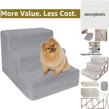 Washable 3 Steps Pet Stairs - Lightweight  Durable for Small Pets Up to 50 lbs