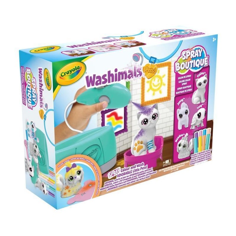 Coffret Crayola Washimals Spray Boutique, le cadeau créatif parfait dès 3 ans