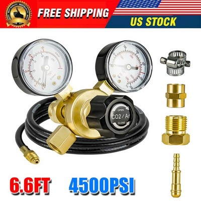 New Argon CO2 Regulator Gauge Welding Gas 0-4500 PSI Regulator with 6.6FT hose