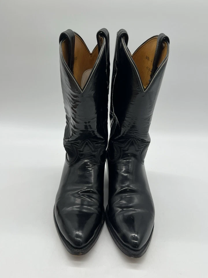 Late 1960s Tony Lama Men’s Sz 11.5D Patent Leather Cowboy Boots Glossy USA Made. - Image 3 of 4