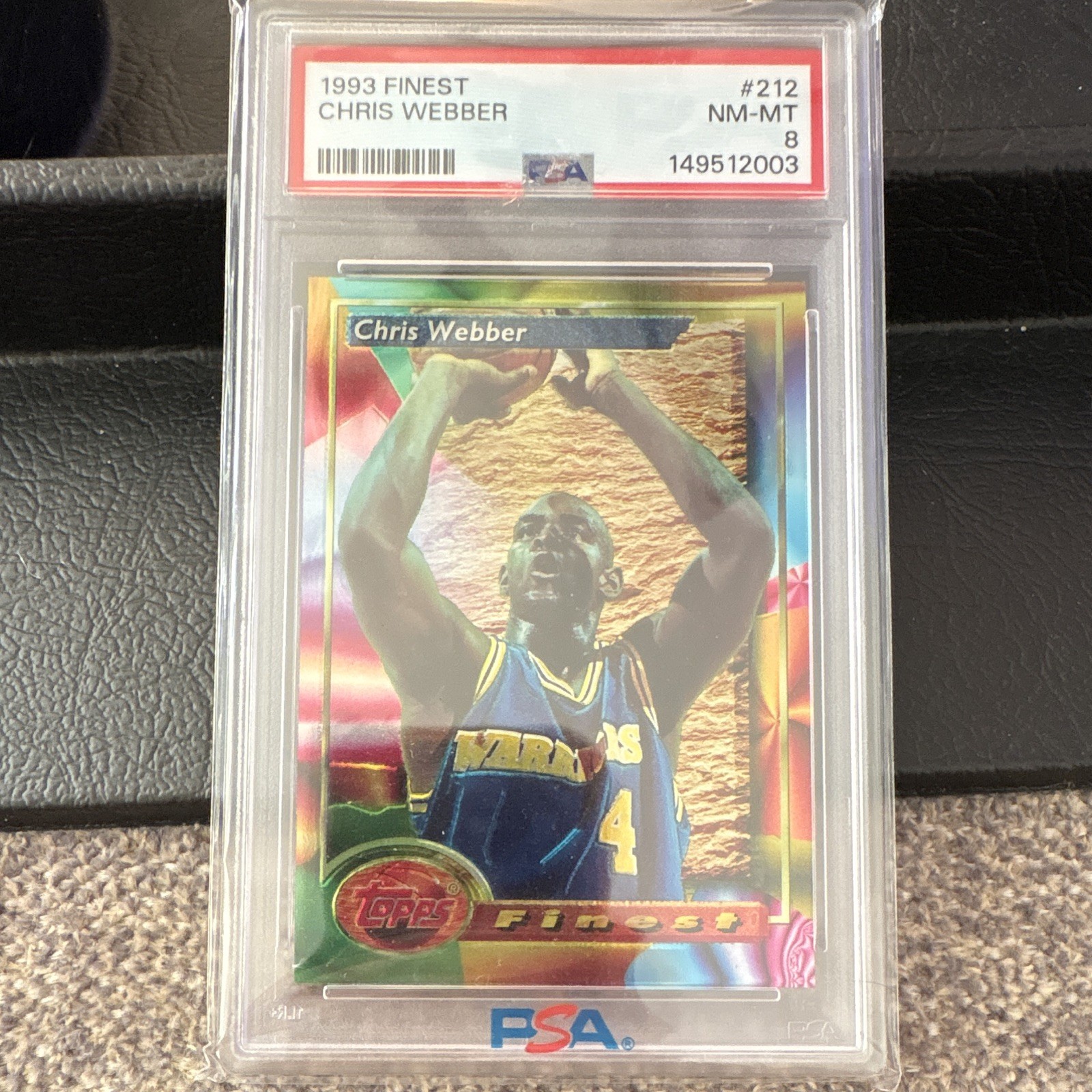Topps 1993 Finest Chris Webber #212 Golden State Warriors NBA PSA 8