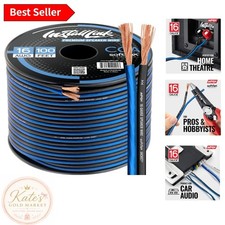 100 FT 16 AWG Double Conductor Speaker Wire - Ideal for Home Theater Car Audio