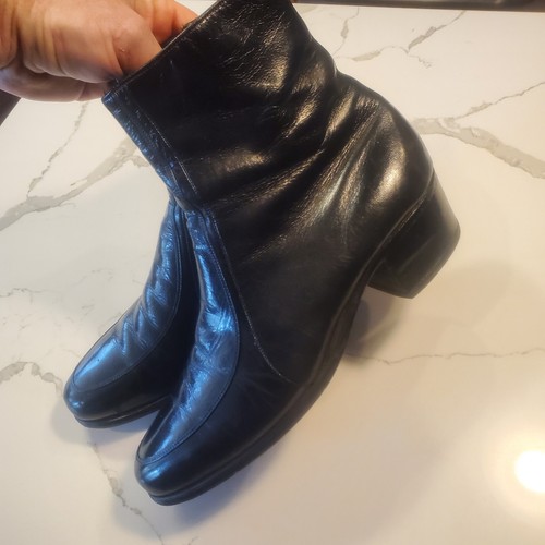 Vintage Florsheim Boots Mens Size 8.5 D Leather Zipper Ankle Dress Shoes 90s - Picture 3 of 12