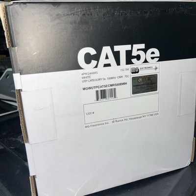MG Electronics UTP CAT 5e 100MHz CMR/CMX 75C 500ft Solid Copper Ethernet Cable