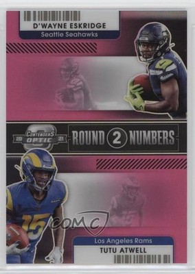 2021 Panini Contenders Optic Pink Prizm 51/75 D'Wayne Eskridge Rookie RC 0q3