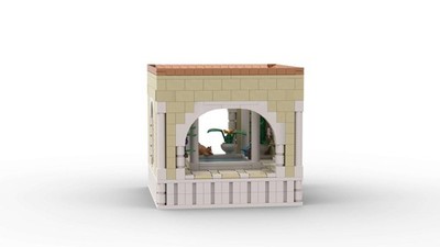 Mocs Building Brick Kit Medieval Roman City Atrium Module 875 Parts MOC-158187