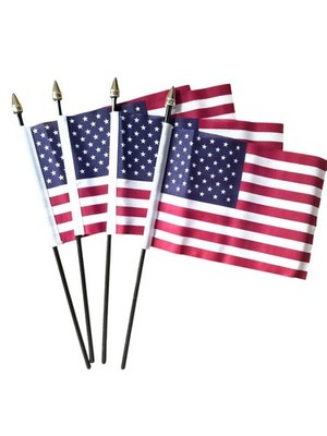 VEREINIGTE STAATEN VON AMERIKA USA 4er Pack kleine handwinkende FAHNEN 6''X4'' Flaggen FLAGGE
