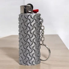 Geometric Lighter Case Keychain (Fits Plain Reg Size BIC Lighters)  