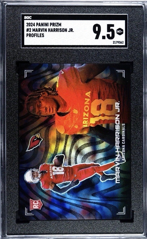 2024 Panini Prizm Marvin Harrison Jr. Profiles Prizm Insert Case Hit SP SGC 9.5