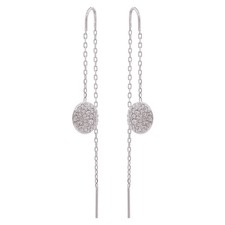 Swarovski Orecchini Pendenti Meteora, Bianchi, Placcato Rodio-image