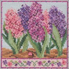 Hyacinths Cross Stitch Kit Mill Hill 2026 Buttons  Beads Spring MH142613