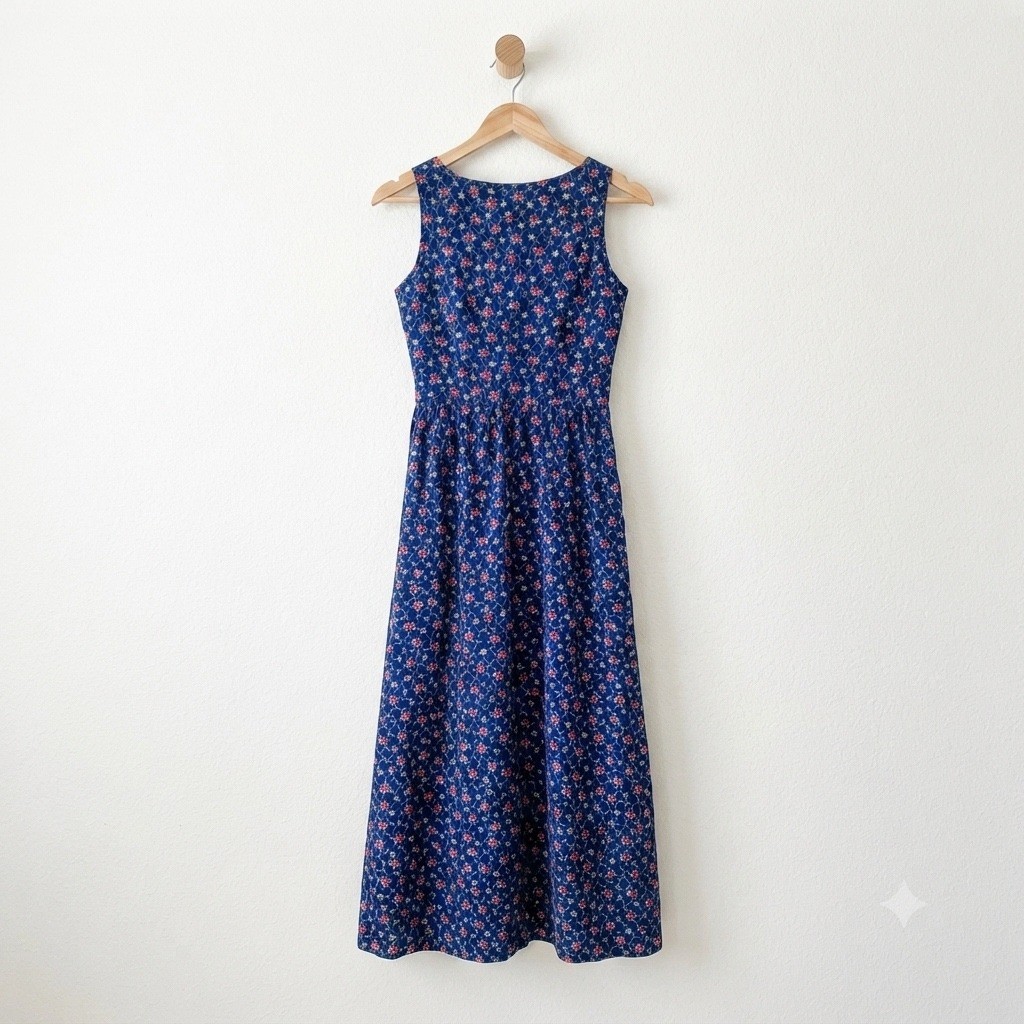 Rare 70s Lanz Quilted Floral Wrap Dress Maxi Prairie Core Vintage Retro Cottages