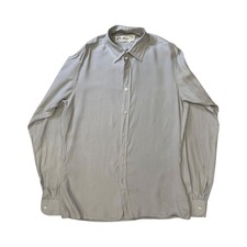 Vintage 80s LG Adams Pure Silk Button Up Grey M
