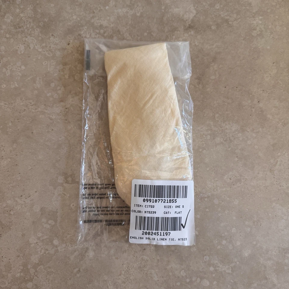 J Crew Light Cream English Linen Tie - Image 2 of 3