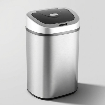 21-gallon automatic kitchen trash can with motion sensor, stainless steel