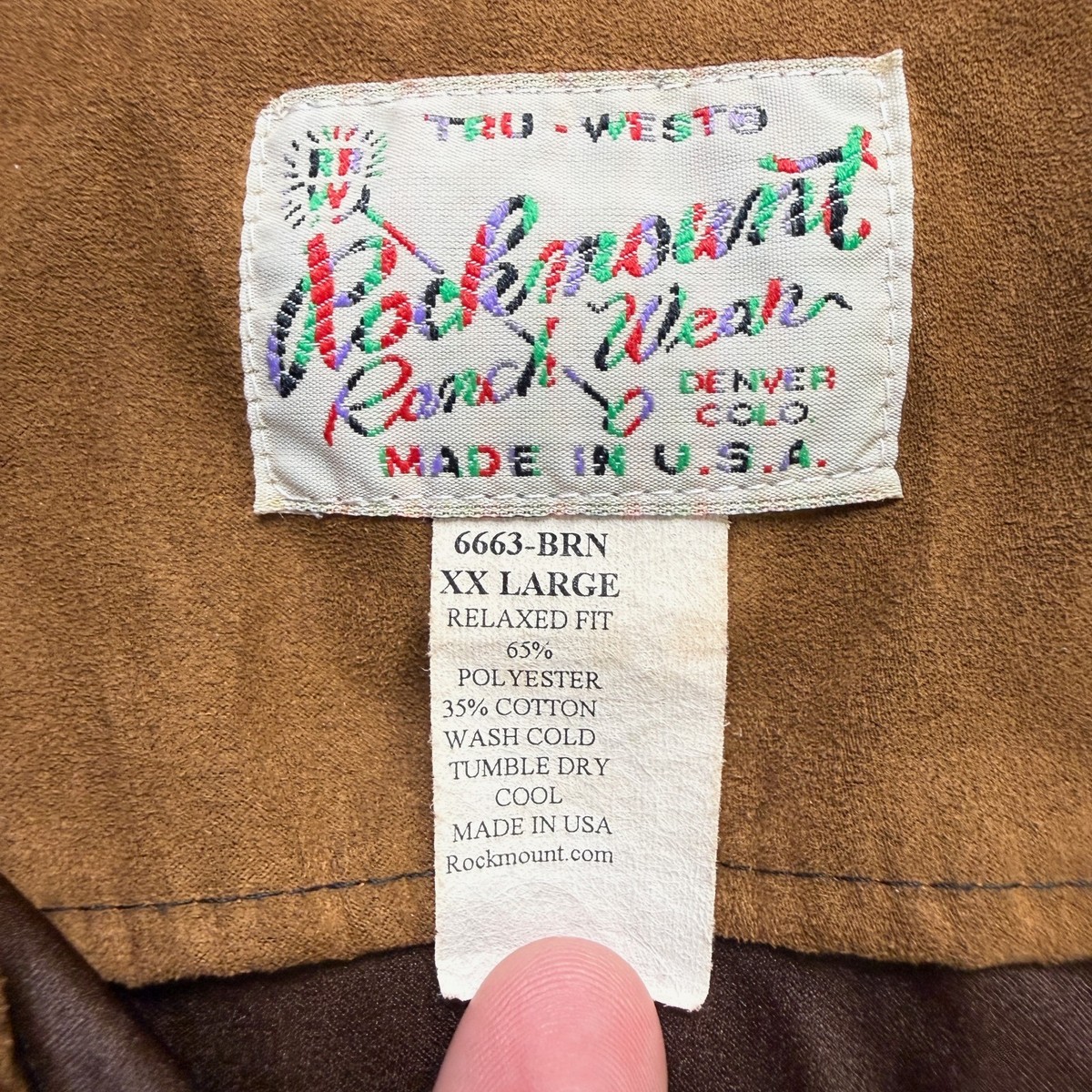 Rockmount Ranch Wear Tru-West Shirt Men's 2XL Relaxed Fit USA Made