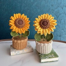 Crochet Bouquet for Anniversary Birthday Mother's Day Gift Knitted Flowers Decor