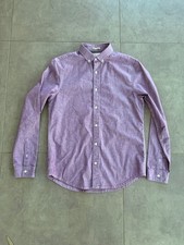 Original Penguin Long Sleeve Button Up Shirt, Purple, Mens Medium