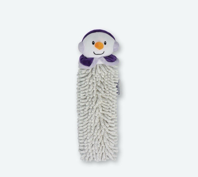 NEW Norwex Kids Pet to Dry Snowman Hand Towel Cloth with Baclock Microfiber