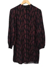 HUSH Black and Red Abstract Artisan Chic Lightweight Smock Dress Size UK 8 VGC