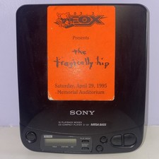 Sony Discman CD Player D-121 With The Tragically Hip Promo Sticker Tested 