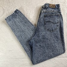 VTG Lee Riders Jeans Women 16 M (30x30) Acid Wash Straight Leg Denim USA Made