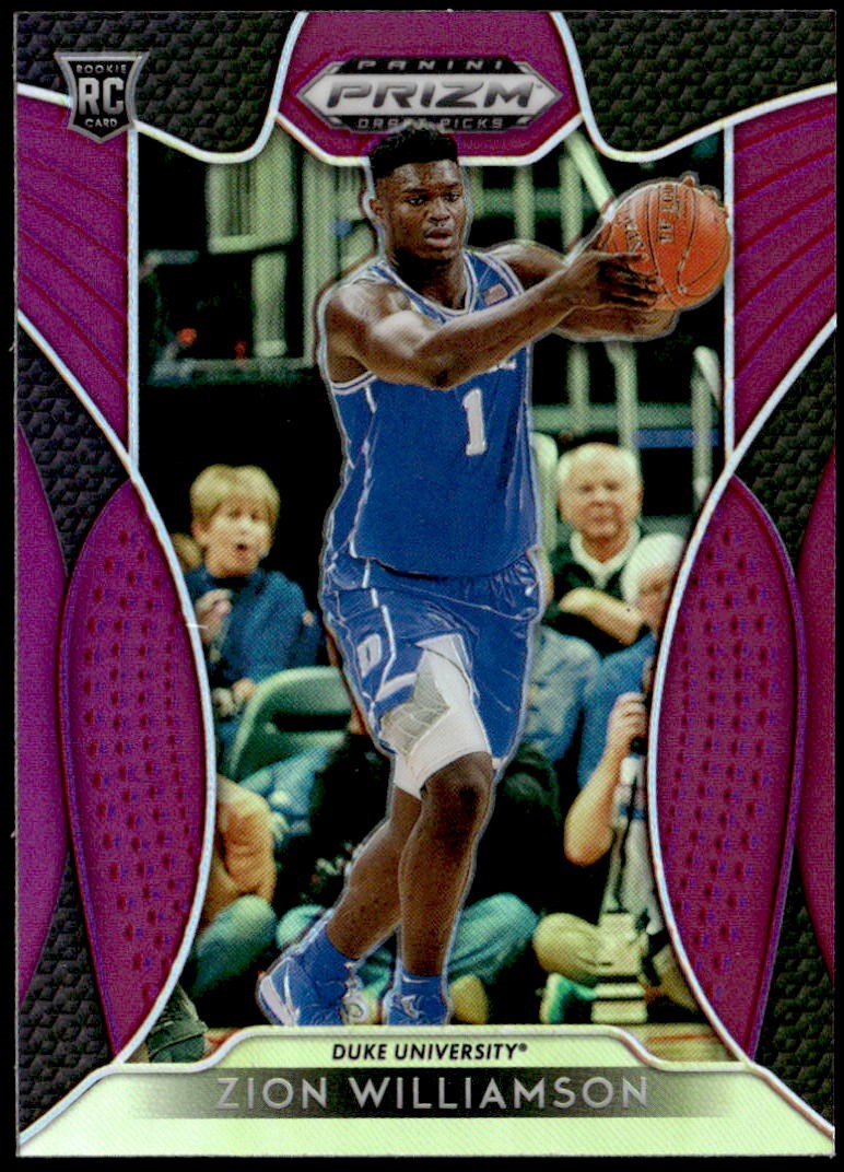 2019 Panini Prizm Draft Picks #64 Zion Williamson Prizms Purple Rookie E1