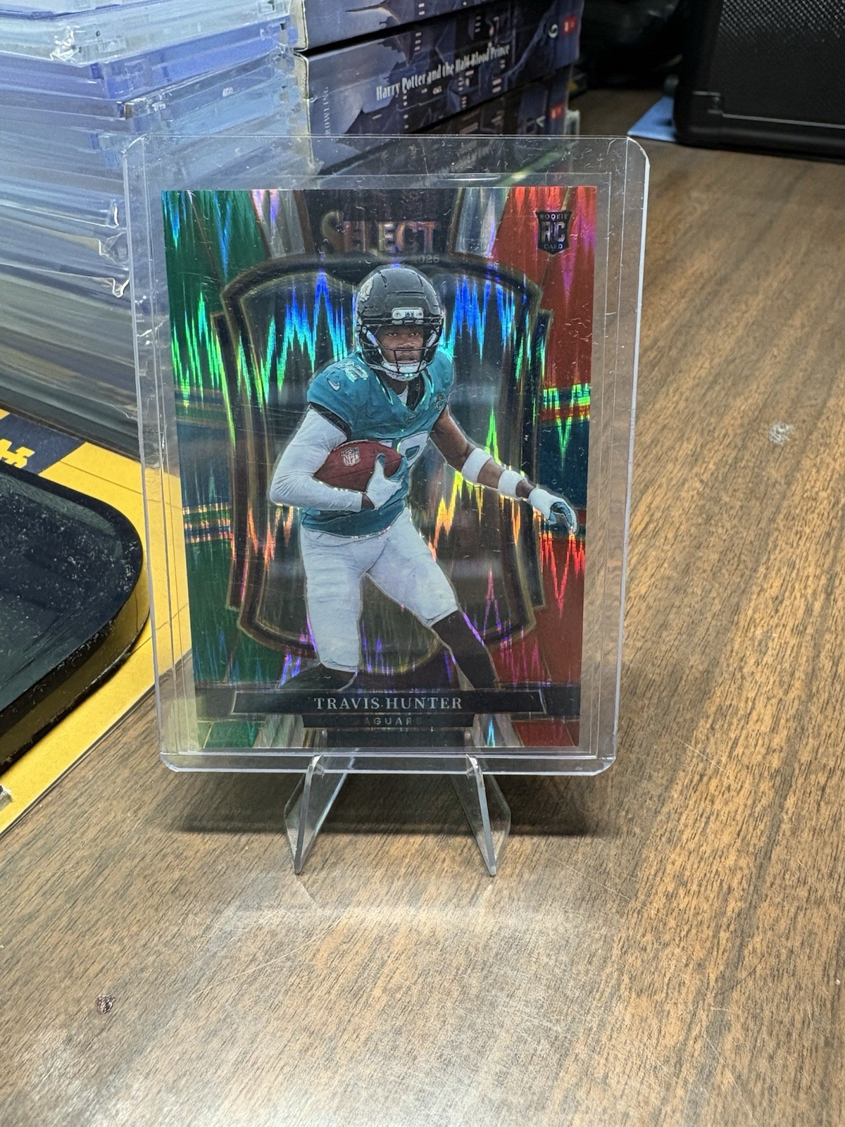 2025 Panini Select Travis Hunter Red Green Shock Premier level Rookie Jaguars