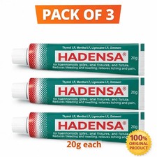 3 X Hadensa Ayurvedic Ointment 20 gm each For Piles, Fissures, Eczema Exp 2027