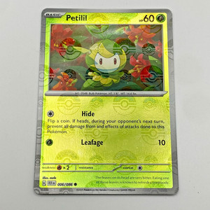 Petilil Pokemon Scarlet Violet Black Bolt Poke Ball Pattern 006/086