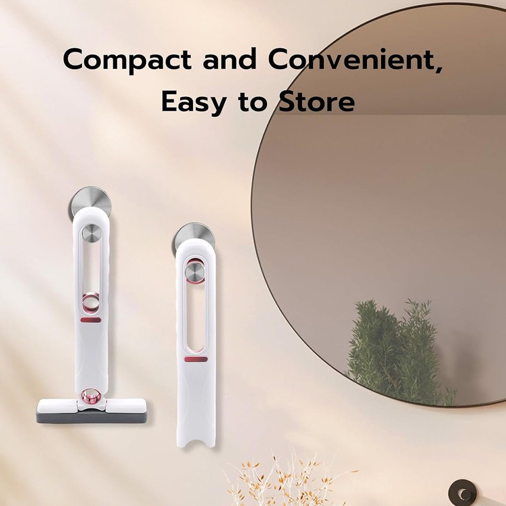 Mcbazel Portable Mini Cleaning Mop with 2 Sponge Heads & Squeeze Handle Wet Dry