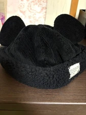 Japan Tokyo Disney Resort Ears Mickey limited Fluffy Winter Cap Hat Black 58cm