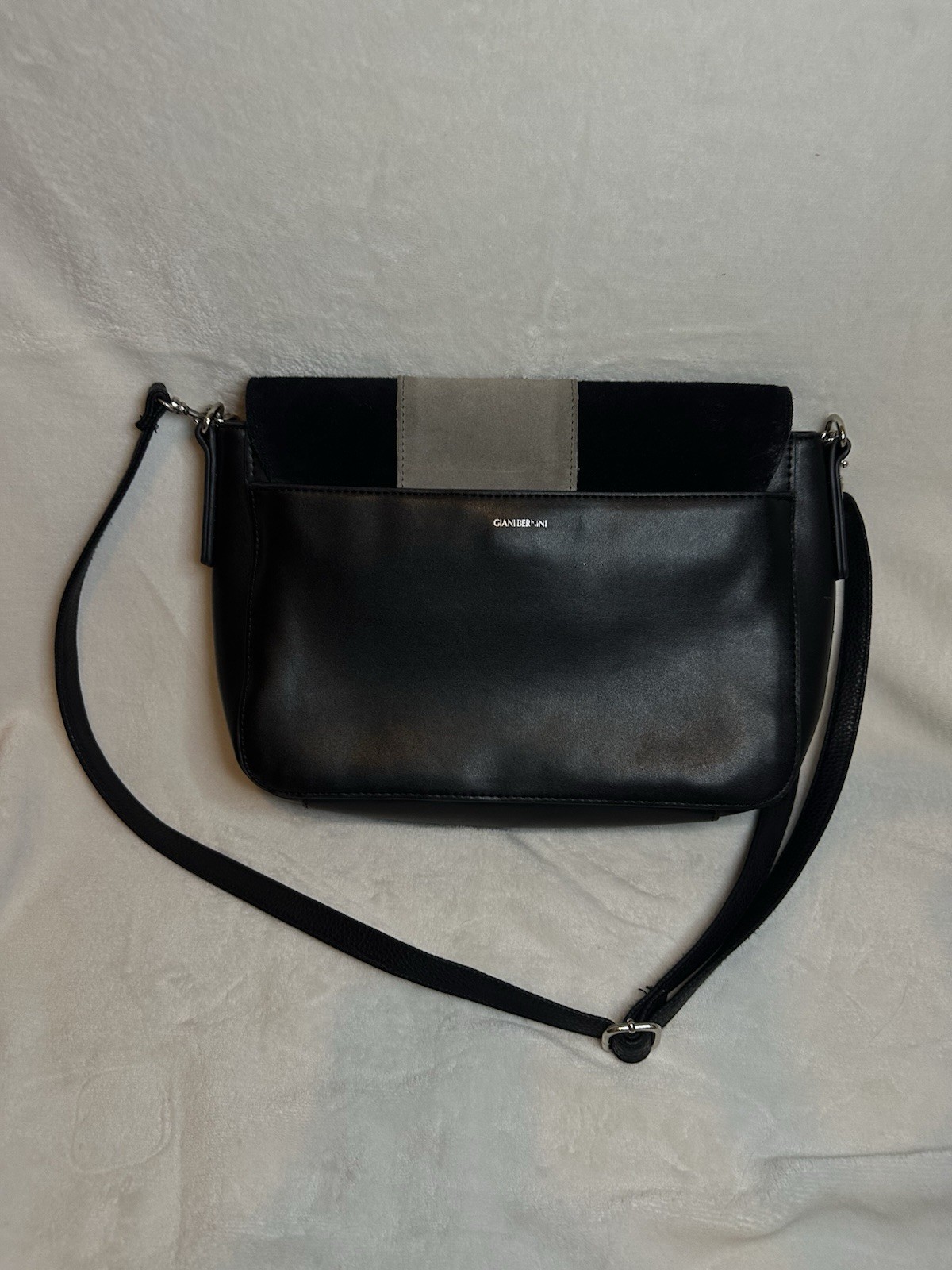 Giani Bernini Black Gray Patchwork Suede Leather … - image 5