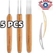 5PCS Dreadlock Crochet Hook Tool 0.75mm Hair Dreadlocks Needle Weave for Braid