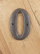 Rustic BROWN Cast Iron Metal House Numbers Street Address # Phone Number 0 Zero