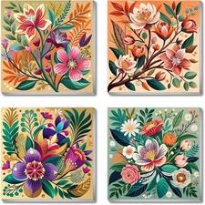 4 Pack Paint by Numbers for Beginner with BKH1717+BKH1718+BKH1719+BKH1720 