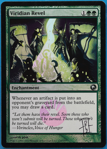 Viridian Revel FOIL Scars of Mirrodin NM Uncommon SIGNED CARD (505107) ABUGames - Picture 1 of 2
