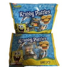 2 Krabby Patties Spongebob Squarepants Gummies Bags 2.54 oz Each