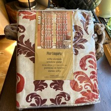 Pier 1 Imports Willa Damask Window Curtain Panels Set 54" x 85" New