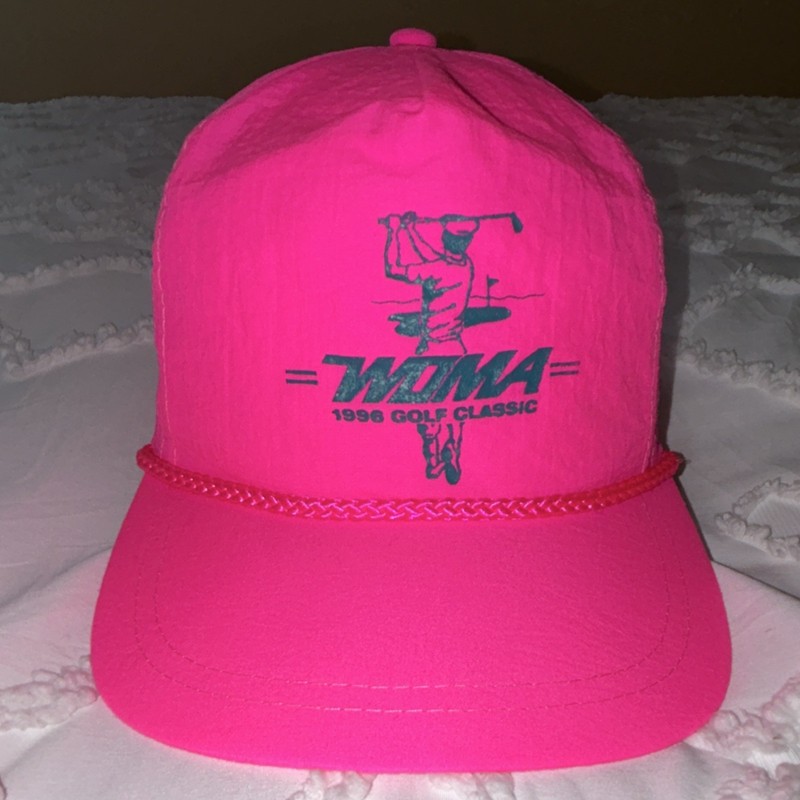 Vintage TC 1996 Golf Classic Neon Pink Braided Rope Golf Hat 