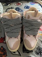 Lanvin Paris Curb Sneakers Snake Low Top Lace...