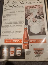 Vintage 1932 RED & WHITE Food Stores Grocery Canned Food Ephemera 30's Print Ad