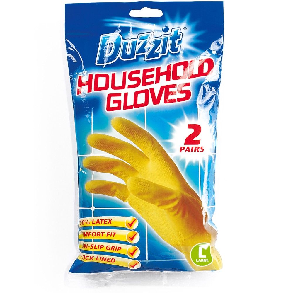 Duzzit Household Gloves Large 2pk