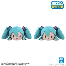 Hatsune Miku Nesoberi M Plush Doll Set Fuwa Puchi Lying Down VOCALOID 30cm SEGA