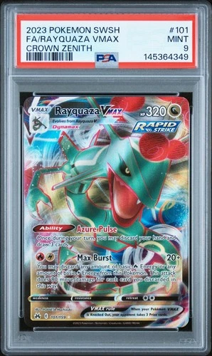POP 490 PSA 9 FA/RAYQUAZA VMAX CROWN ZENITH #101