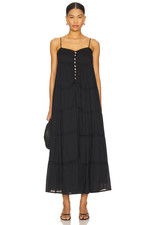 Show Me Your Mumu Gracie Midi Dress XL Black Voile Tiered Boho Resort Wear Flowy